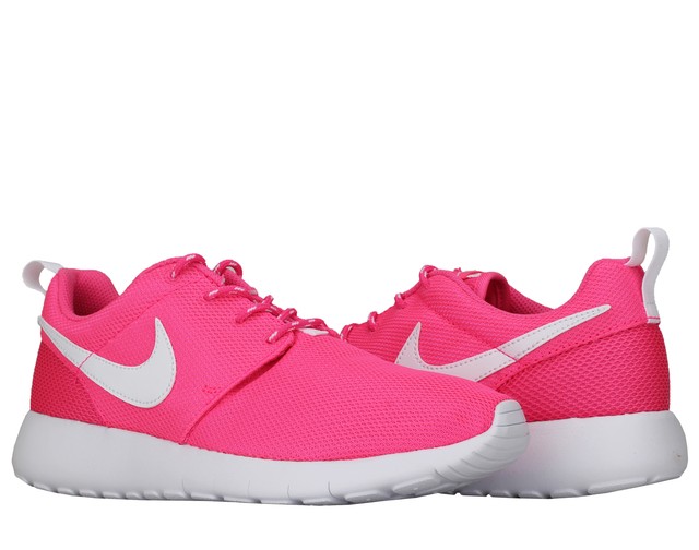 nike roshe pink and white