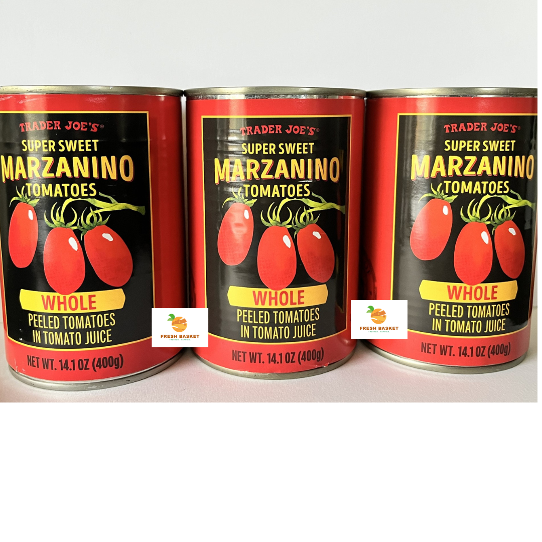 3-Bottle Trader Joe's Super Sweet MARZANINO WHOLE PEELED TOMATOES