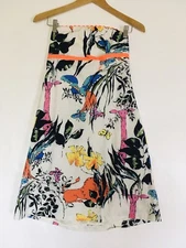 COREY LYNN CARTER Zoo Safari Animals Giraffe Lion Butterflies Strapless DRESS 10