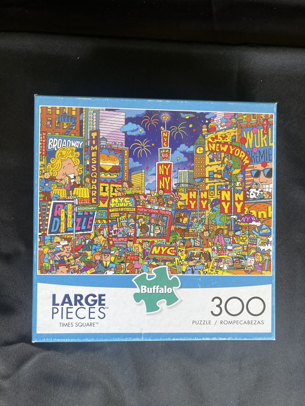 Buffalo Large Pieces Times Square New York 300 Pc Puzzle 100% Complete