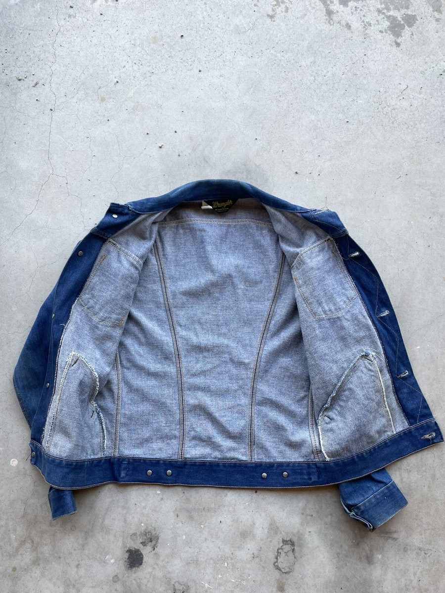 Vintage Wrangler Denim Jacket Sanforized USA 136MJ 70s 80s 38 LONG