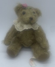 Vintage Russ Jointed Teddy Bear 6 Plush Rose Lace Studded Animal Toy EUC