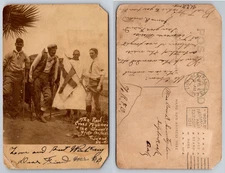 RPPC Soldiers Red Cross Wounded Tijuana Battle Photo Postcard
