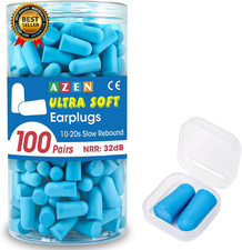 100 Pairs Ear Plugs Bulk, NRR 32Db Soft Foam Ear Plugs for Sleeping Noise Cancel