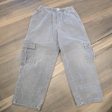 Vintage Healthtex Boys Girls Gray Corduroy Carpenter Elastic Waist Pants Size 6