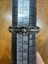 Authentic Chrome Hearts Baby Double Floral Open Ring Size US8