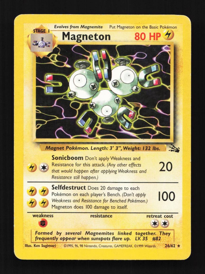 Magneton 26/62 Fossil English Pokemon Card TCG