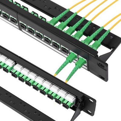 24-Port 1U 19in SC APC Fiber Patch Panel Loaded Simplex Adapters for Brand
