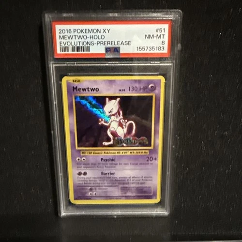 Pokémon XY Evolutions Prerelease Mewtwo 51/108 Promo Holo PSA 8