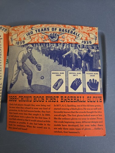 1939 Wheaties 100 Year's Of Baseball   Uniforms And Gloves History 2 Cards - Picture 3 of 4