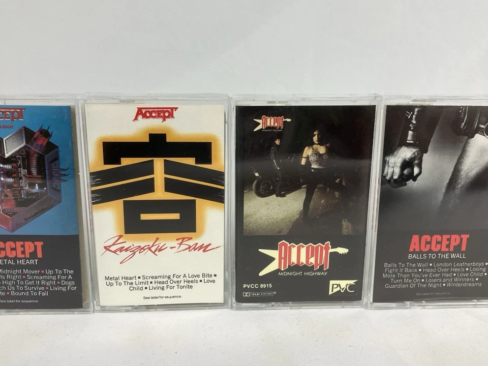ACCEPT Cassette Tape Lot x6 Balls To The Wall Restless Metal Heart Life Midnight Foto 4 de 4