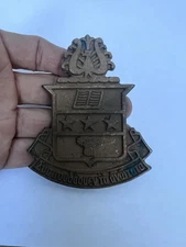 Vtg UNIVERSITY SOCIAL FRATERNITY BRONZE CREST School Coat Of Arms