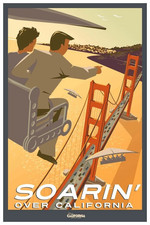 Soarin Over California Golden Gate Disney Ride Poster