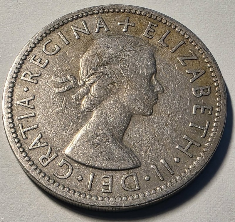 Regina Elizabeth II Dei Gratia Two Shillings 1955 Coin
