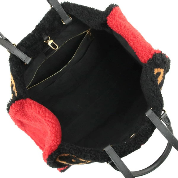 Louis Vuitton Monogram Teddy M55421 Tote Black Gold Red Women's Bag #ACB1017 image 7