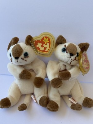 Ty Beanie Babies Snip Siamese Cat Plush, Set of 2, 1996