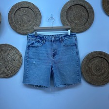 Old Navy Distressed Cut Off High Waist High Rise OG Straight Jean Shorts 14