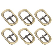 6Pcs 0.59" Single Prong Belt Buckle Oval Center Bar Buckles for Belt, Bronze