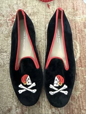 Stubbs & Wootton Classic Velvet Loafer Slip On Skull & Pirate Skeleton Size 10