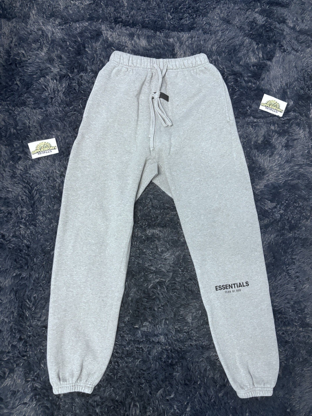 Fear of god essentials oatmeal/black sweats size … - image 2