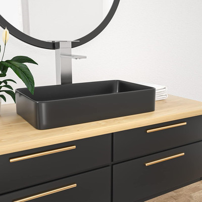 Vessel Sink Rectangle- 24''X14'' Modern Rectangular Top Counter Bathroom Sink Matt