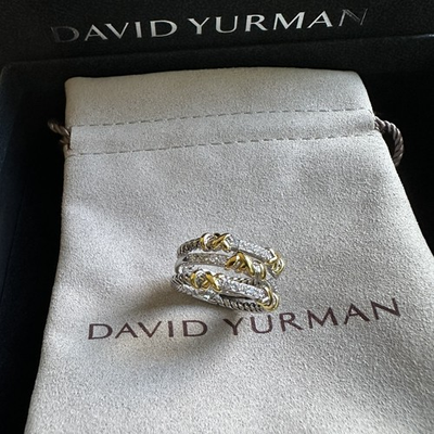 #ad #ad David Yurman Sterling Silver Helena Ring with 18K Gold amp; Diamonds Size 6 $279.00