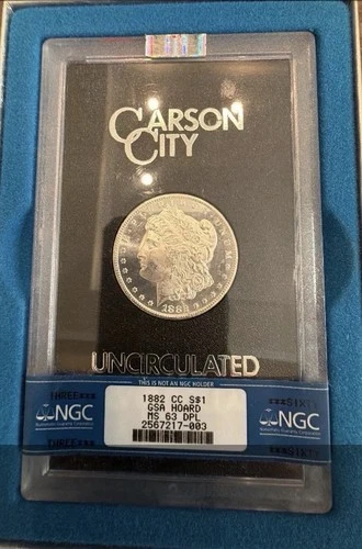 GSA Hoard 1882-CC  Morgan Dollar NGC MS 63 Deep  Proof-Like Box
