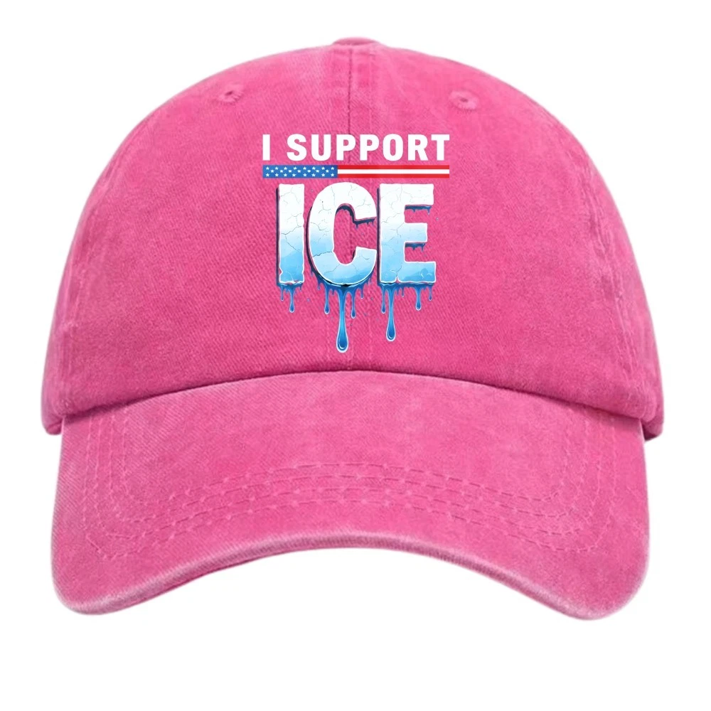 I Support ICE Design Dad Hat Political Statement Adjustable Baseball Cap Unisex