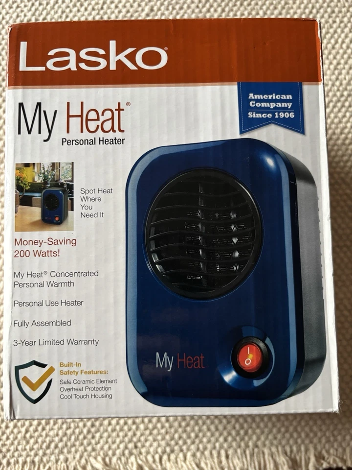 Mini calentador de espacio personal Lasko MyHeat 200 W azul, 6 pulgadas Foto 2 de 4