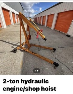 2T 4400LBS Hydraulic Engine Hoist Cherry Picker, Foldable Shop Crane 6 Casters