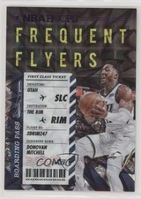 2020 Panini NBA Hoops Frequent Flyers Purple Explosion Donovan Mitchell #8 0m68
