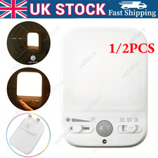 UK Plug In PIR Motion Sensor Hallway Plug Socket LED Home Night Light Lamp Safe