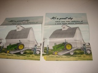 VINTAGE LOT 2 1930S JOHN DEERE TRACTOR BROUCHERS ADVERTISING