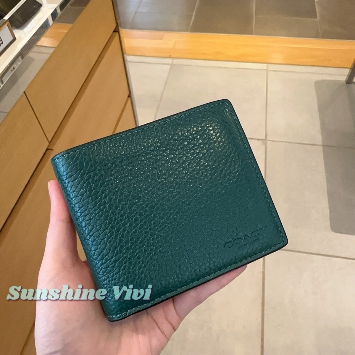 NWT COACH CR398 Men's 3-In-1 Wallet In Refine Pebble Leather