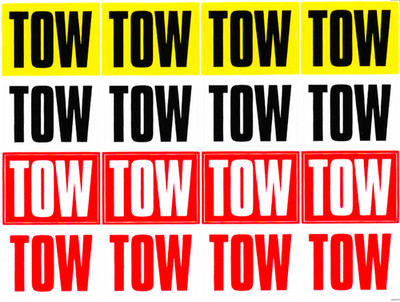 On Tow Aufkleber Vinyl Decals x12 je 42x32mm Abschleppfahrzeug