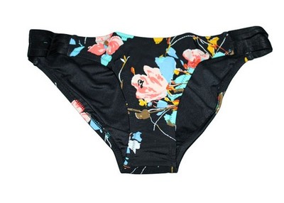 DAMEN VOLCOM BIKINI BIKINIHOSE BIKINISLIP SCHWARZ BLUME FOREVER FULL Gr. M NEU