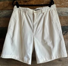 Polo Ralph Lauren Men's White Cotton Chino Shorts Size 36 Classic Flat Front
