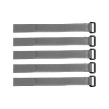 5pcs Hook and Loop Straps, 3/4-inch x 10-inch Securing Straps Cable Tie Gray