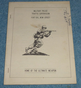 1967 US Army Regulation 190-1 - Military Police Traffic Supervision Fort Dix NJ