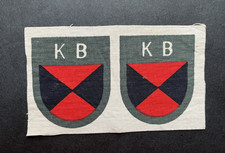 TWO ORIGINAL WWII German shield K B KUBAN COSSACKS foreign volunteers PATCHES