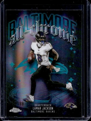 2025 Topps Chrome Lamar Jackson Aqua Refractor (RAW)