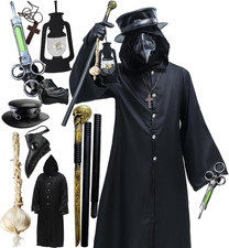 Plague Doctor Bird Mask and Hat Combo Set Halloween Steampunk
