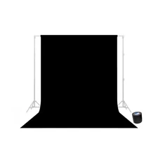 Seamless Background Paper - #20 Black (107 in x 36 ft) with Free 2" x 4yd Bla...