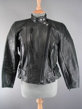 CLASSIC DYNAMIC LEATHERS BLACK COWHIDE LEATHER BIKER JACKET SIZE 12