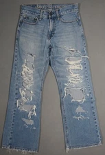 WH07406 ***AMERICAN EAGLE*** BOOT CUT LEG MENS BLUE JEANS 26X28 (msr 28"x27.5")