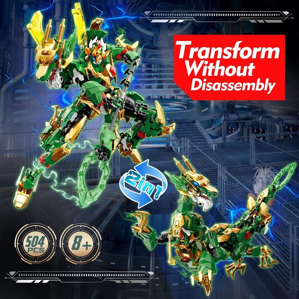 TIALLOW Transform Robot Dragon Rising Mech Building Block Set Gift for ...