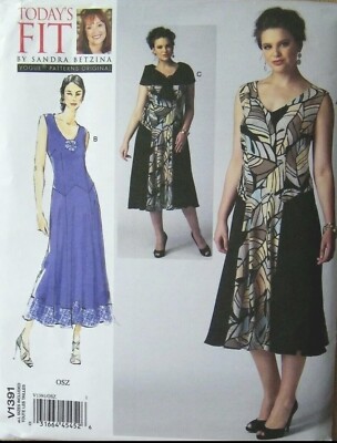 Vogue 1391 Today's Fit by Sandra Betzina Easy Dress Pattern OSZ Uncut ...
