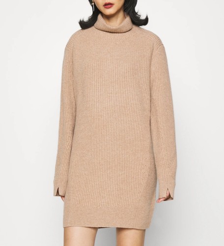 Rag & Bone Pierce Cashmere Turtleneck Sweater Dress in Camel Size Large L - 第 1/3 張圖片