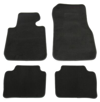Fußmatten Set für 3er BMW F30 F31 M3 F80 Velours Qualität Autoteppiche Schwarz