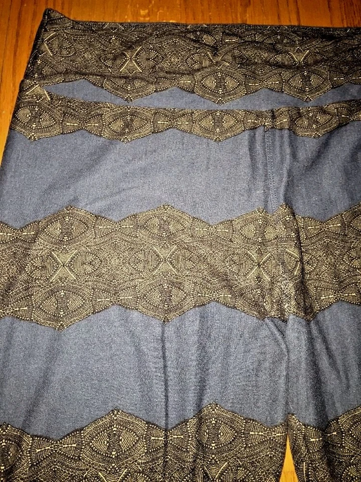 LULAROE TC ВЫСОКИЙ ИЗОГНУТЫЙ ЗИГЗАГ СКРЫТОЕ ЛИЦО ЕДИНОРОГ МОЗАИКА ПРОКРУТКИ ЖЕНСКИЕ ЛЕГГИНСЫ - Изображение 2 из 3